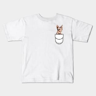 Funny Sphynx Pocket Cat Kids T-Shirt